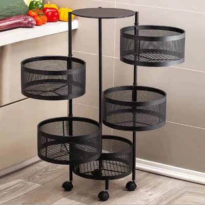 Premium Round Metal Trolley By GHARBAAR