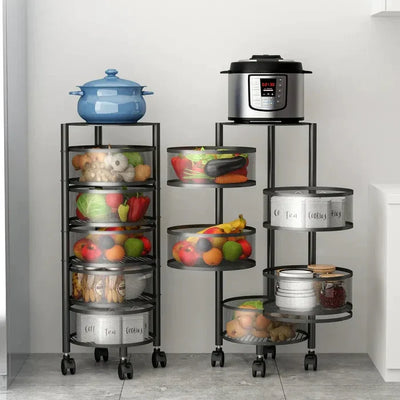 Premium Round Metal Trolley By GHARBAAR