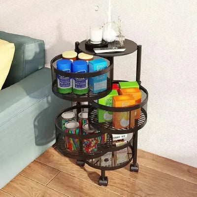 Premium Round Metal Trolley By GHARBAAR