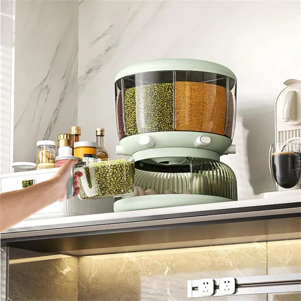 6-Slot Rotatory Grains & Egg Storage Bucket