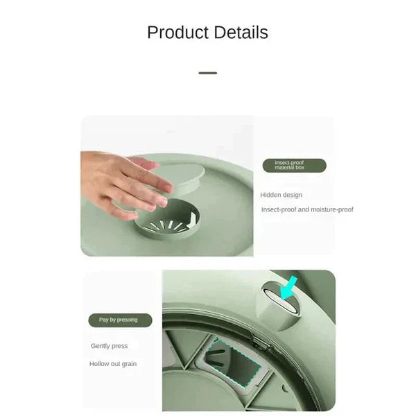 6-Slot Rotatory Grains & Egg Storage Bucket