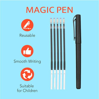 Kids Magic Practice Book – Set of 4 + 10 Refills (Reusable Learning Books)