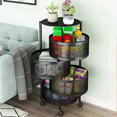 Premium Round Metal Trolley By GHARBAAR