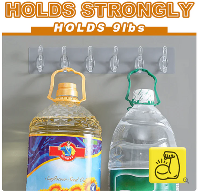 Transparent Wall - Mounted 6 - Hook Rack